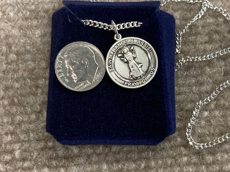 Saint Francis of Assisi Silver Pendant With Chain - Etsy