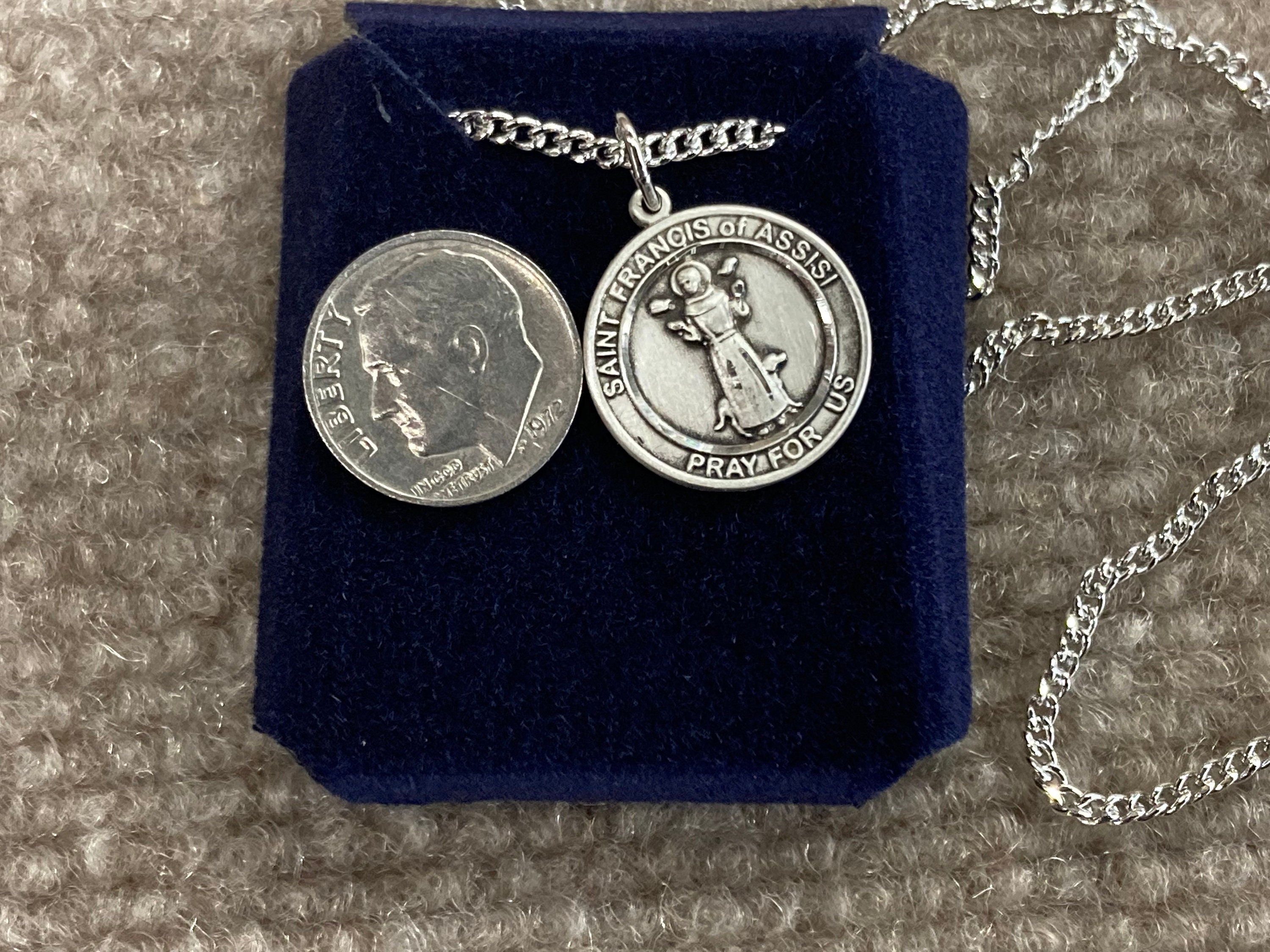 Saint Francis of Assisi Silver Pendant With Chain - Etsy