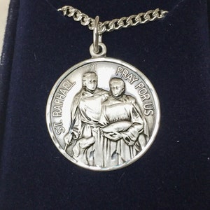 Saint Raphael Silver Pendant And Chain