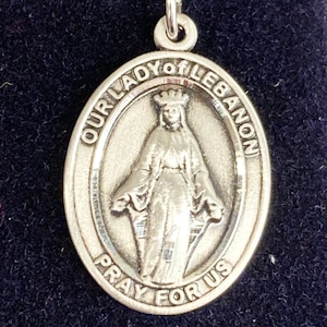 Our Lady Of Lebanon Silver Pendant And Chain