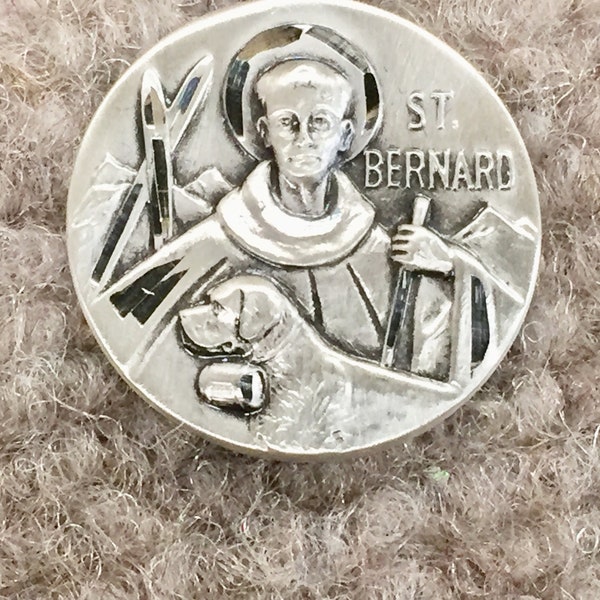 St  Bernhard von Monjoux Silber Anhänger mit Kette