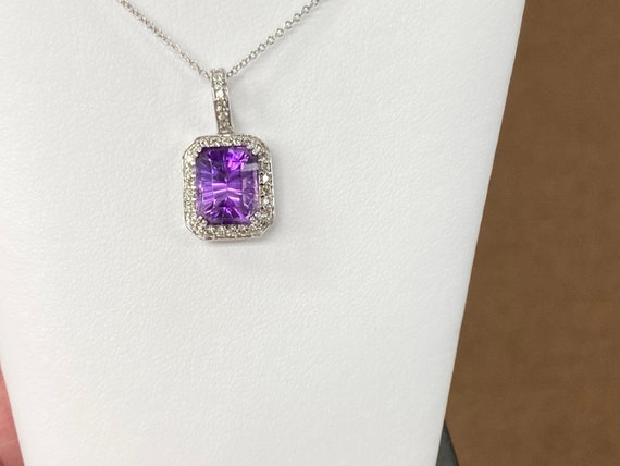 White gold hotsell and amethyst necklace