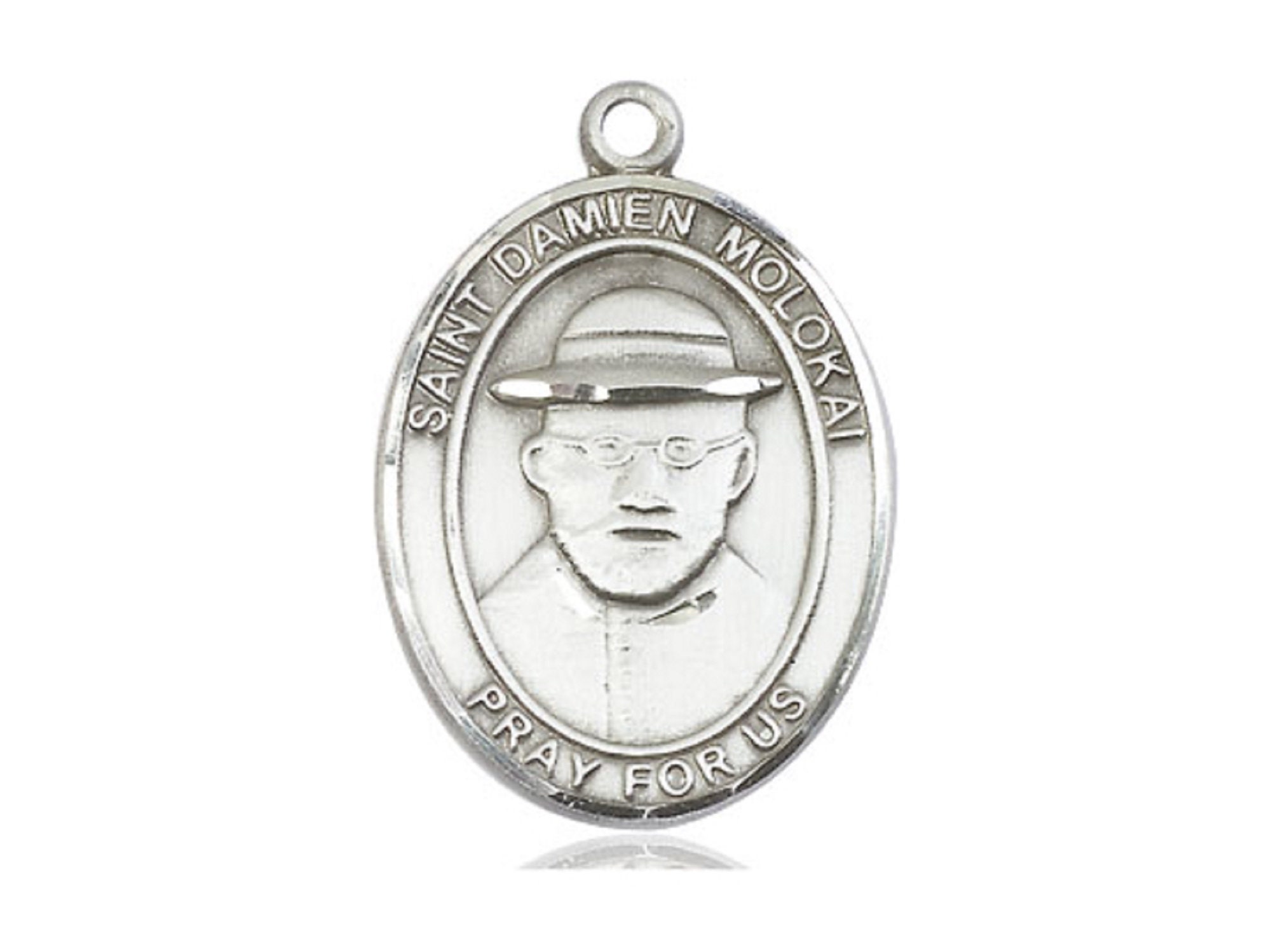 Saint Damien of Molokai Silver Medal With Silver Chain - Etsy