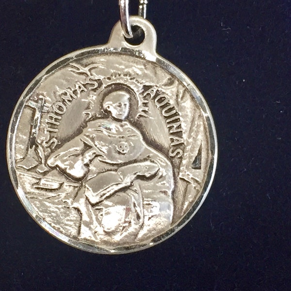 Saint Thomas Aquinas Silver Pendant And Chain