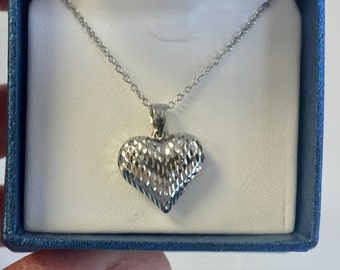 Silver Heart Pendant And Adjustable Chain