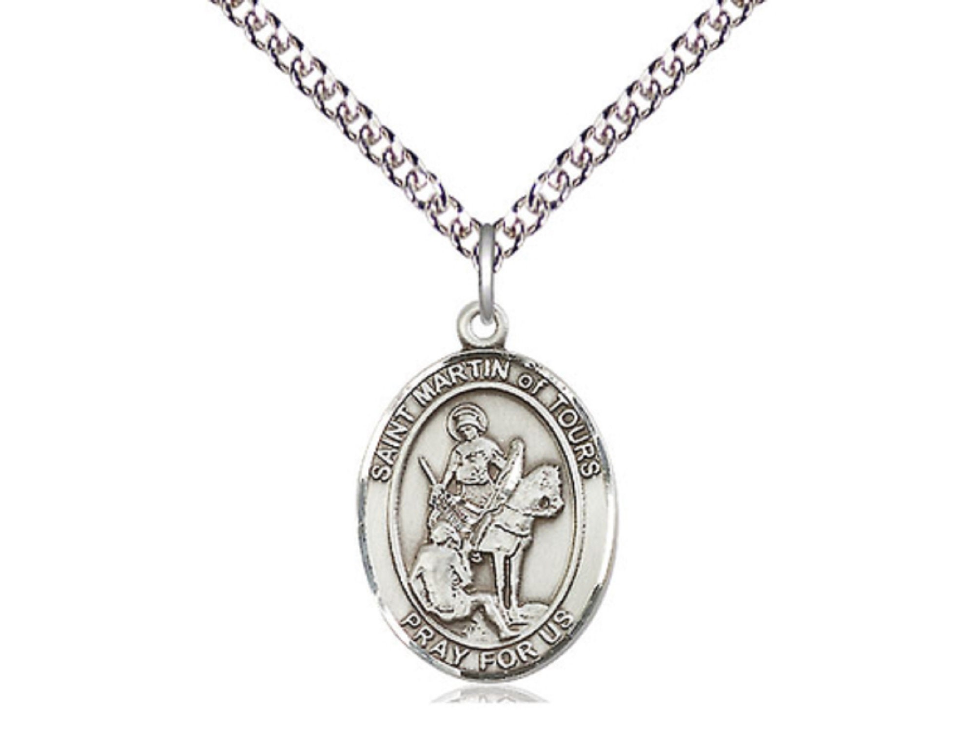 Saint Martin Of Tours Silver Medal With 20 Inch Curb Chain | Etsy