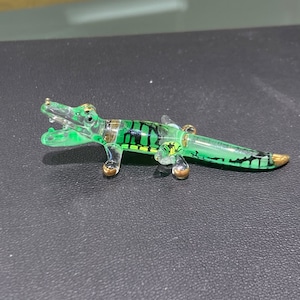 Small Alligator Glass Figurine