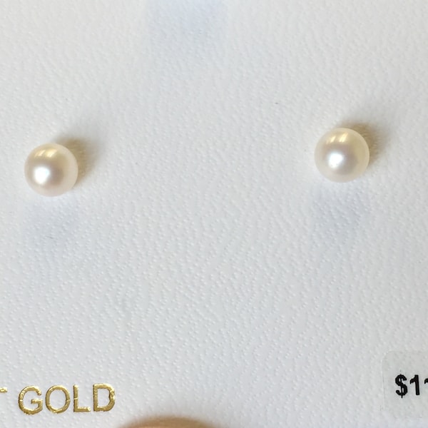 Cultured Pearl Gold 5,5 Millimeter Ohrring