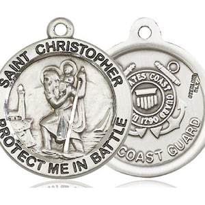 Saint Christopher Pendant With 24 Inch Chain Coast Guard