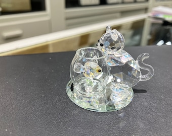 Curious Cat Crystal Figurine