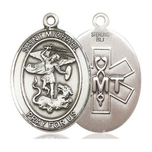 Saint Michael E.M.T. Silver Pendant With Chain