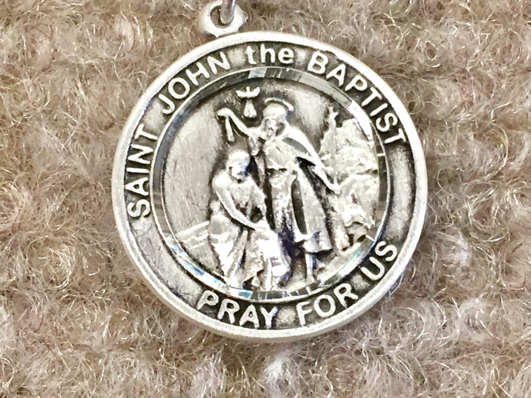 Saint John the Baptist Medal With 18 Inch Silver Chain - Etsy