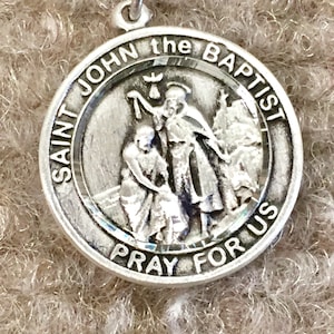 Saint John The Baptist Medal With 18 Inch Silver Chain
