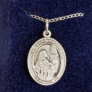 Saint Mary Magdalene Silver Pendant And Chain