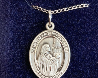 Saint Mary Magdalene Silver Pendant And Chain