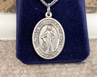 Our Lady Undoer Of Knots Silver Pendant With Chain