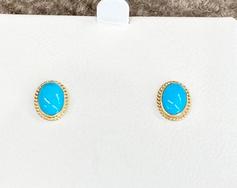 Turquoise Gold Earrings