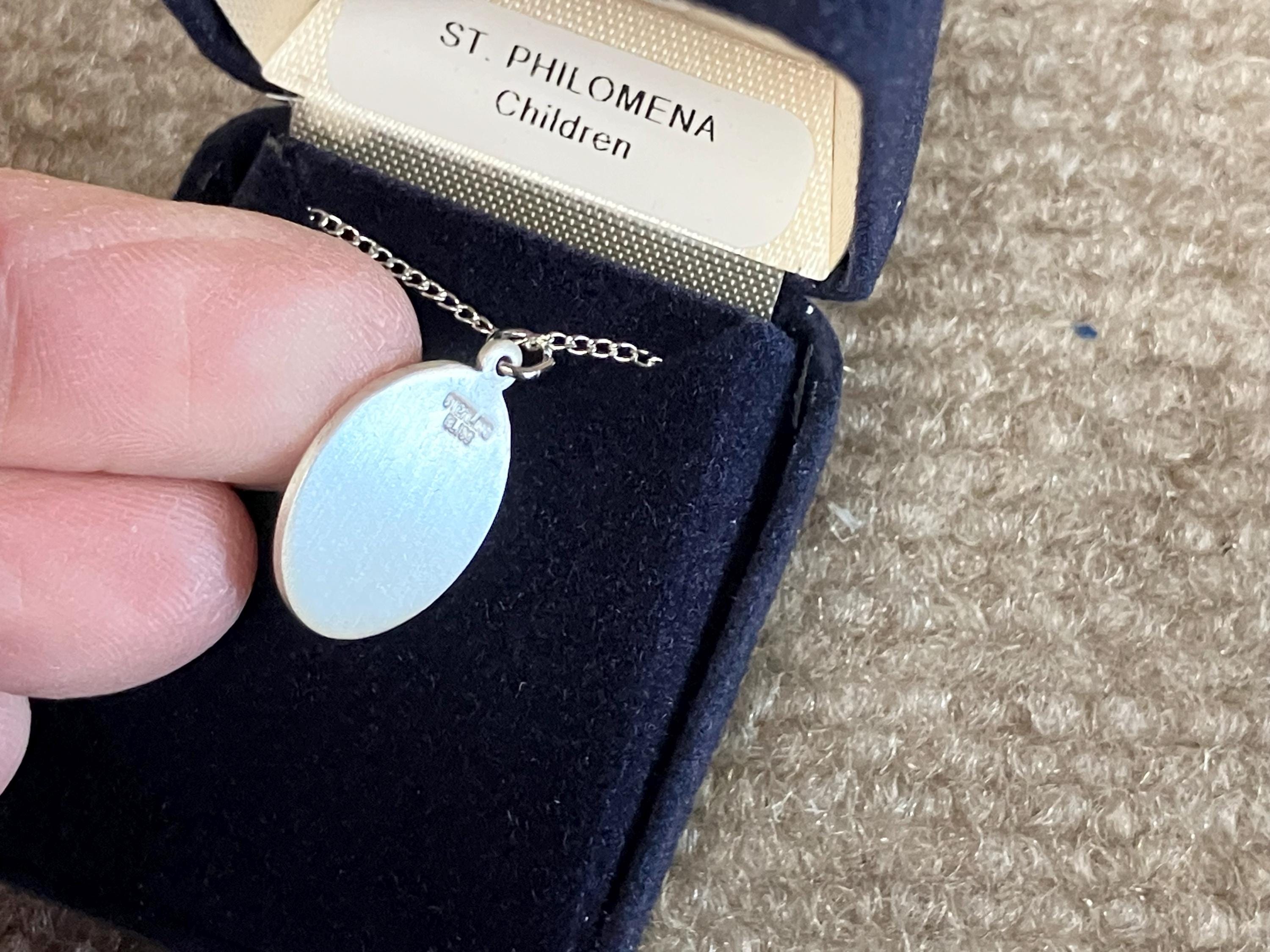 Saint Philomena Silver Pendant With Chain - Etsy