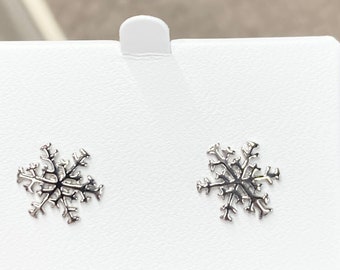 Orecchini A Fiocco Di Neve In Argento Sterling 925 - Philip Jones - Ipoallergenici, Con Chiusura A Farfalla - In Sacchetto Regalo Con Biglietto - Regalo Di Natale Idea
