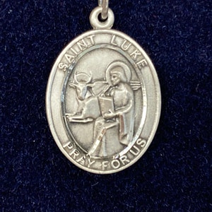 Saint Luke Silver Pendant With Chain