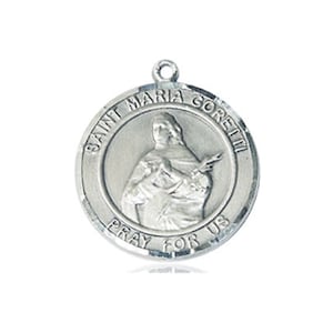 Saint Maria Goretti Silver Pendant With Chain