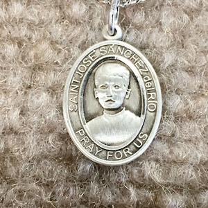 Saint Jose Sanchez Del Rio Silver Pendant And Chain