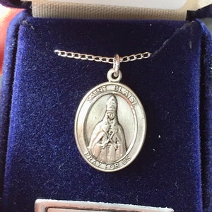 Saint Blaise Silver Pendant With Chain