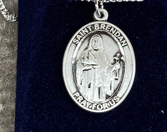 Saint Brendan Silver Pendant With Chain