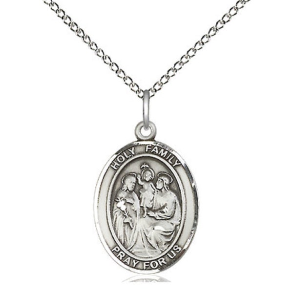 Holy Family Silver Pendant With Chain