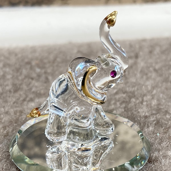 Elephant Glass Figurine