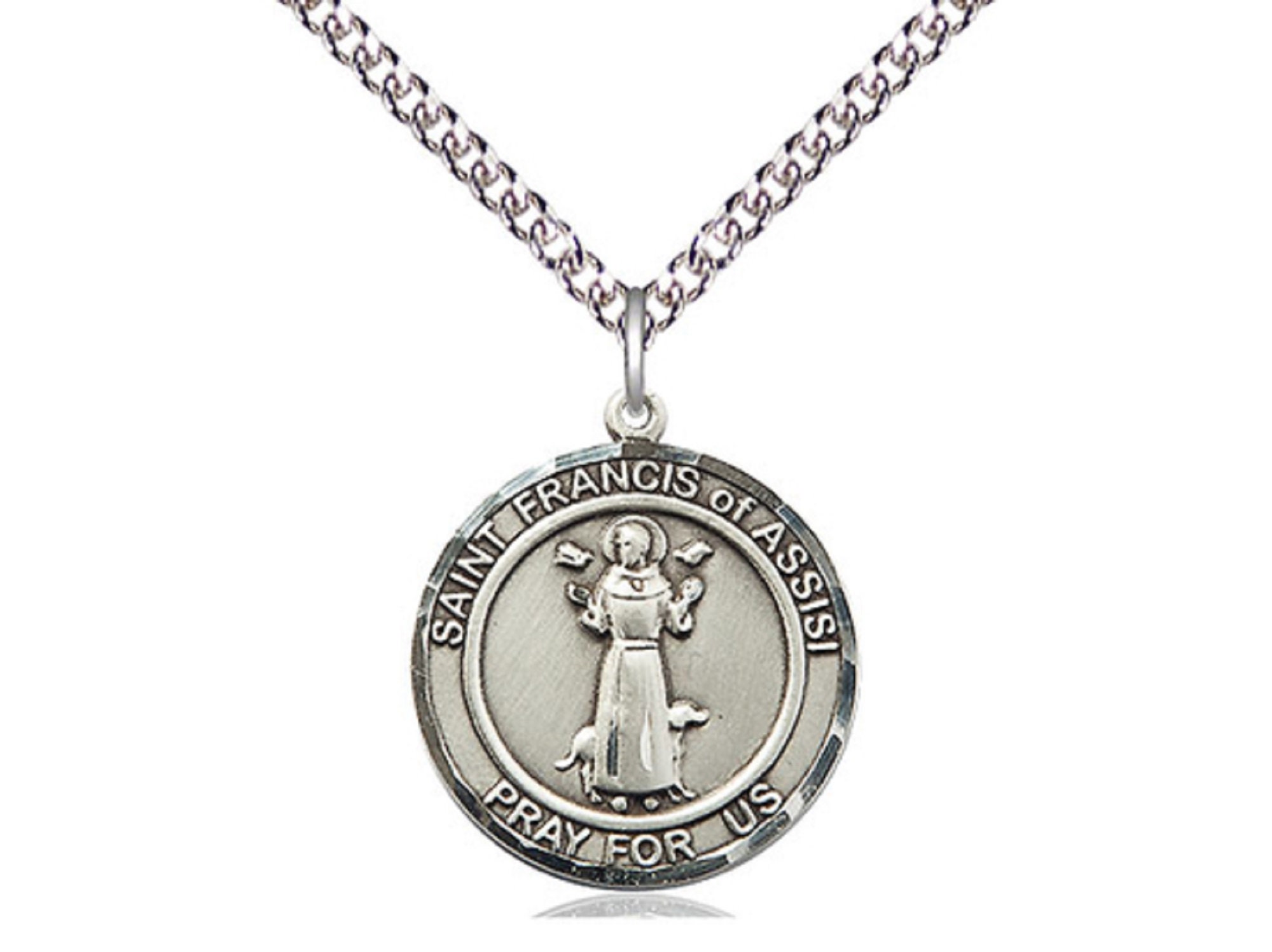 Saint Francis of Assisi Silver Pendant With Chain - Etsy