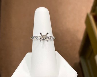 Platinum Diamond Semi Mount Engagement Ring