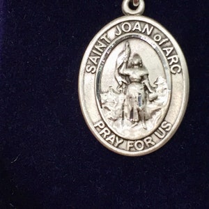 Saint Joan Of Arc Silver Medal And 18 Inch Silver Chain