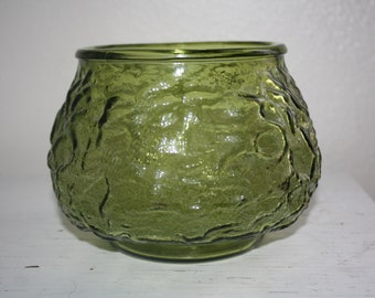 Green Glass Planter Bowl Serving Dish Pot Bowl