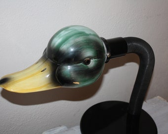 Vintage Kovacs Mallard Duck Head LAMP Table Lamp With Black Metal