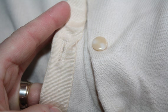 Women's Sweater Cardigan Button Up Beige Tan Crea… - image 6