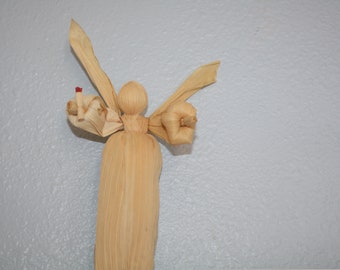 Vintage Corn Husk ANGEL Handmade Simple