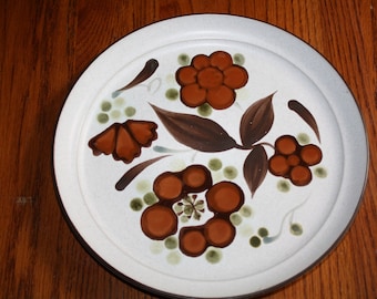 Noritake Stoneware Folkstone ORINDA pattern 8540 Japan Dinner PLATE Brown Floral Replacement