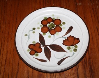 Noritake Stoneware Folkstone ORINDA pattern 8540 Japan Salad PLATE Brown Floral Replacement