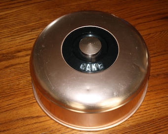 Vintage CAKE COVER Round Metal Copper Aluminum Kromex Cake Saver