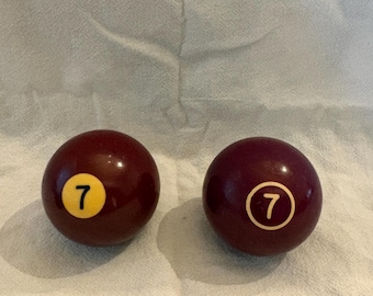 Vintage number 7 billiard ball pool ball solid seven burgundy maroon ball