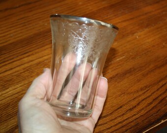 Rare Hazel Atlas Florentine Glass Tumbler, Platinum Trim