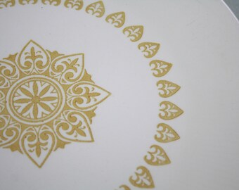 4 Serenade Gold Dinner Plates Set