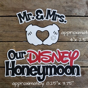 Disney Themed Wedding Honeymoon Scrapbook Embellishments or Hotel Window Decorations