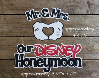 Disney Themed Wedding Honeymoon Scrapbook Embellishments or Hotel Window Decorations