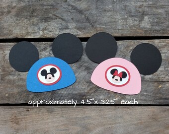 Disney Park Souvenir Themed Scrapbook Embellishments or Hotel Window Decorations: Mickey & Minnie Ear Hats