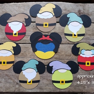 Disney Snow White and the Seven Dwarfs Themed Scrapbooking Embellishments or Hotel Window Decorations