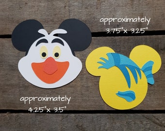 Disney The Little Mermaid Themed Scrapbooking Embellishments or Hotel Window Decorations: Scuttle & Flounder