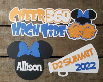 Custom Order Cheer at Disney Scrapbook Embellishments or Window Decorations