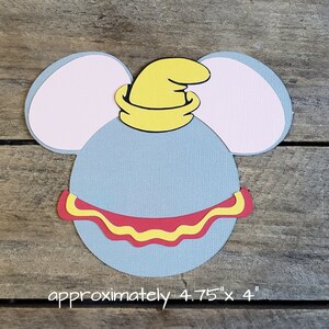 Disney Dumbo Themed Scrapbooking Embellishments or Hotel Window Decorations: Dumbo Mickey Head